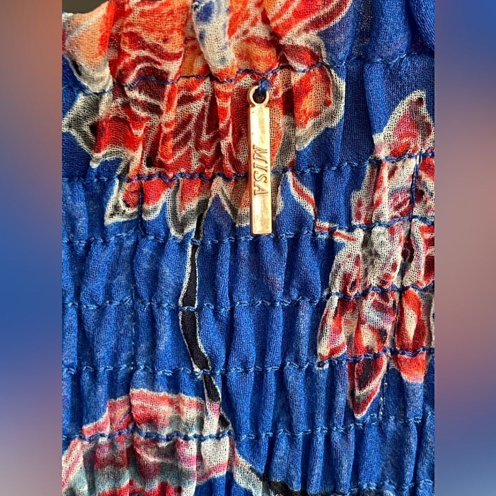 REVOLVE x MISA Allesia sheer maxi skirt  in blue floral Size SMALL. NWT - Picture 6 of 10